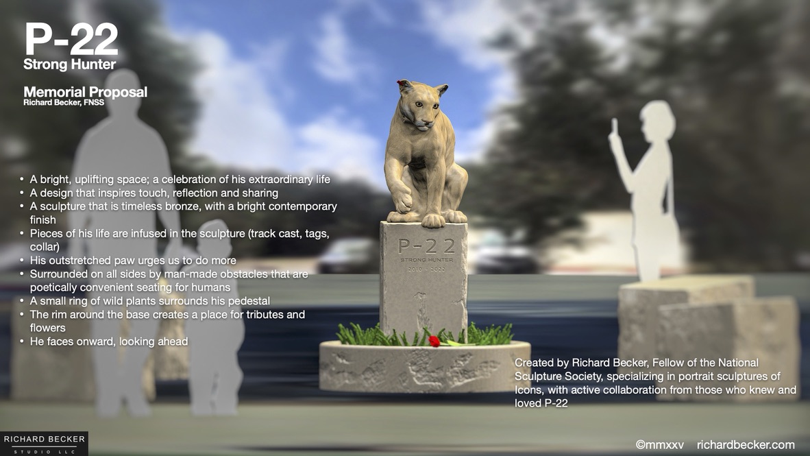 P-22 Mountain Lion Concept Summary depicting installation seating and visitors interacting